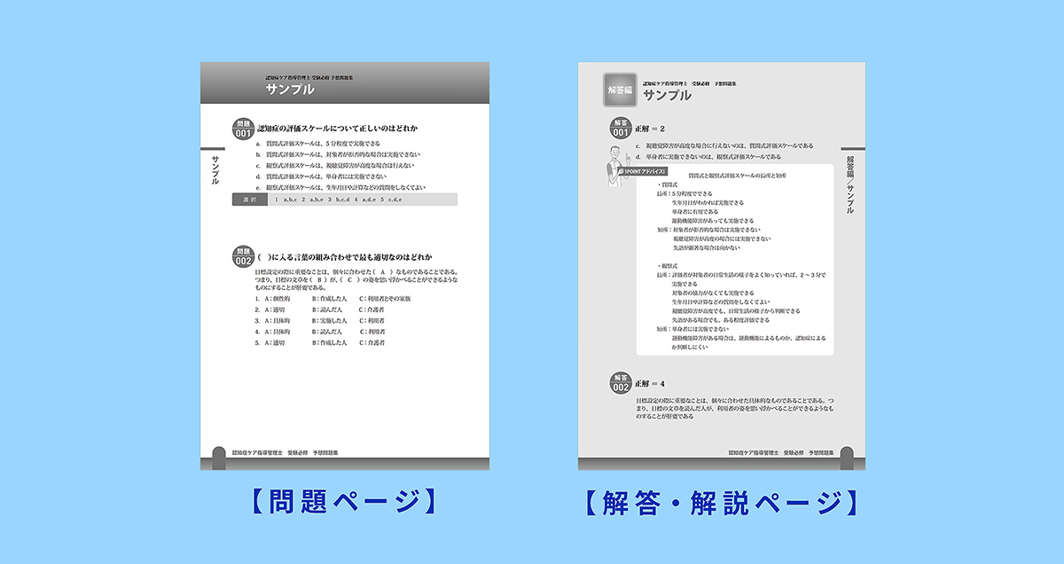 認知症ケア指導管理士 予想問題集 テキストサンプル画像