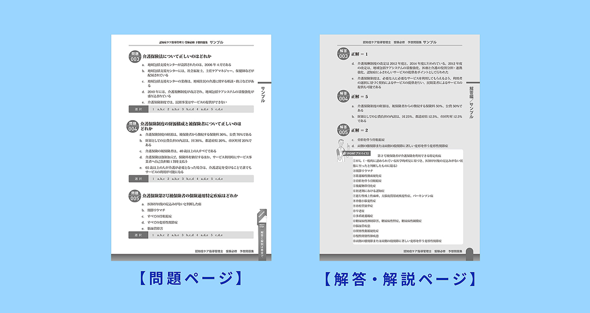 認知症ケア指導管理士 予想問題集 テキストサンプル画像